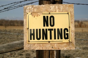 Grungy No Hunting Sign