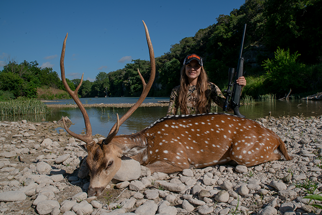 Emily Kantner with Axis Buck