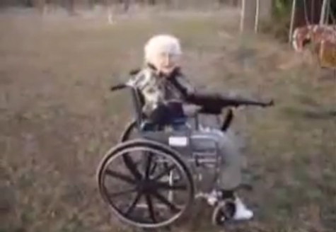 Machine Gun Granny Will Shoot You in the 'Toodles'